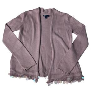 Gap Big Kid Embellished Girls Open Front Cardigan Sz L